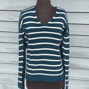 Abercrombie & Fitch Emerald Green Striped Sweater XS